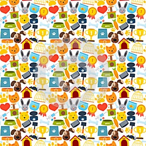 Pets seamless pattern