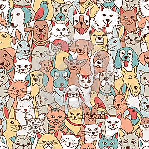 Pets seamless pattern