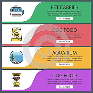 Pets supply web banner templates set