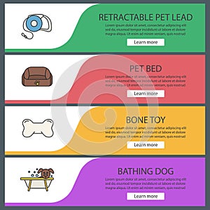 Pets suppplies web banner templates set