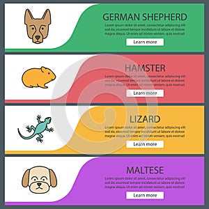 Pets web banner templates set