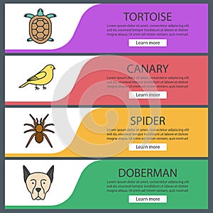 Pets web banner templates set