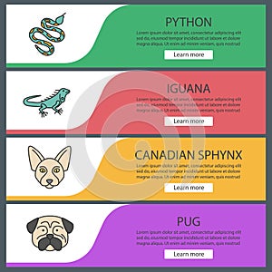 Pets web banner templates set
