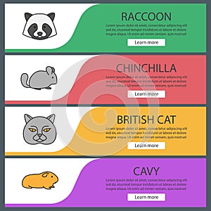 Pets web banner templates set