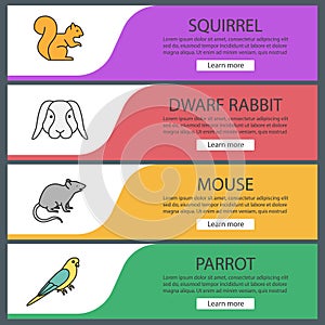 Pets web banner templates set