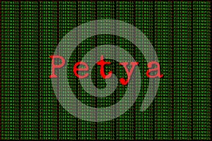 The Petya and firewall. the Petya and ransomware concept Securit
