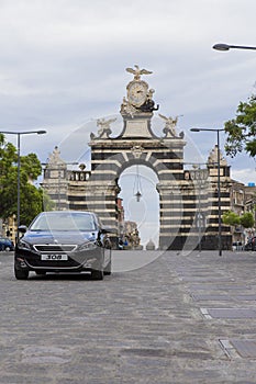 Peugeot car on a commercial photo