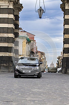 Peugeot car on a commercial photo photo