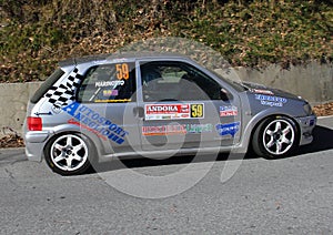 A Peugeot 106 race car involved in the race