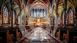 pews interior church building