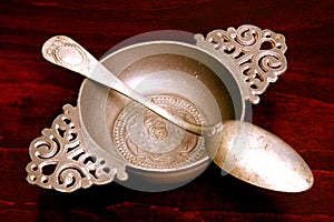 Pewter Bowl & Spoon