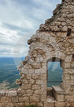 Peyrepertuse medieval Cathar castle.