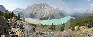 Peyto glacier lake in Rocky Mountains. Canada