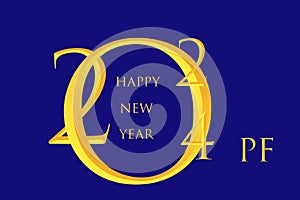 PF 2024 - wishes for the new year 2024 on a blue background