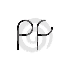 pf initial letter vector logo icon