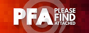 PFA - Please Find Attached acronym, business concept background