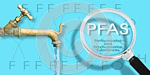 PFAS Contamination of Drinking Water - Alertness about dangerous PFAS per-and polyfluoroalkyl substances presence in potable water