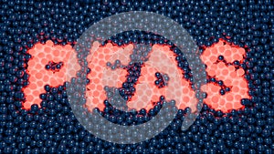 PFAS red sign on a blue background.