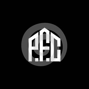 PFC letter logo design on BLACK background. PFC creative initials letter logo concept. PFC letter design