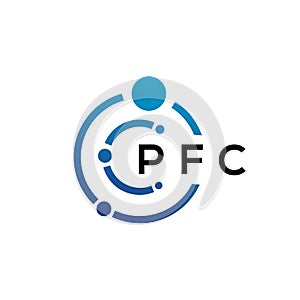 PFC letter technology logo design on white background. PFC creative initials letter IT logo concept. PFC letter design