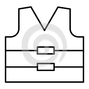 PFD. Personal flotation device. Life jacket. Life vest. Buoyancy aid. Thin line icon. Vector illustration.