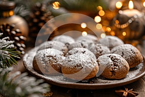 Pfeffernusse spicy Christmas cookies with pepper Festive treats in Germany,