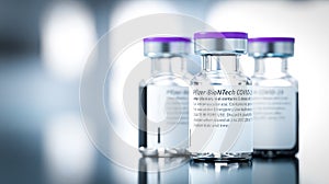 Pfizer BioNTech mRNA type COVID-19 vial