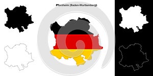 Pforzheim outline map photo