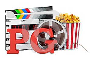 PG Guidance Suggested, film rating system concept. 3D rendering