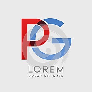 PG logo letters with blue and red gradation