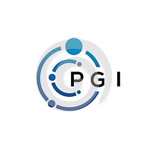 PGI letter technology logo design on white background. PGI creative initials letter IT logo concept. PGI letter design