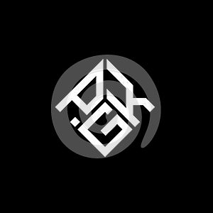 PGK letter logo design on black background. PGK creative initials letter logo concept. PGK letter design