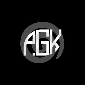 PGK letter logo design on black background.PGK creative initials letter logo concept.PGK vector letter design
