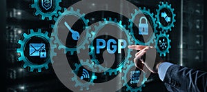 PGP. Pretty Good Privacy. Encryption and Security concept