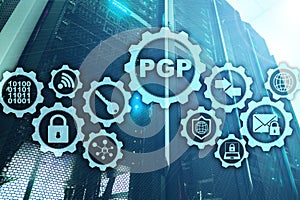 PGP. Pretty Good Privacy. Technology Encryption and Security concept.