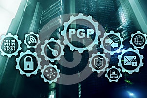 PGP. Pretty Good Privacy. Technology Encryption and Security concept