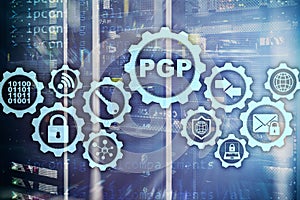 PGP. Pretty Good Privacy. Technology Encryption and Security concept