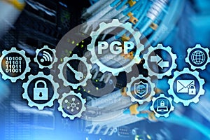 PGP. Pretty Good Privacy. Technology Encryption and Security concept.