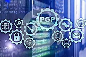 PGP. Pretty Good Privacy. Technology Encryption and Security concept