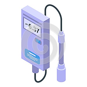 Ph meter analysis icon isometric vector. Water test