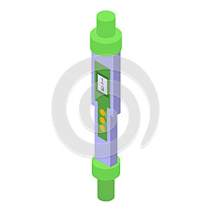 Ph meter control icon isometric vector. Water soil