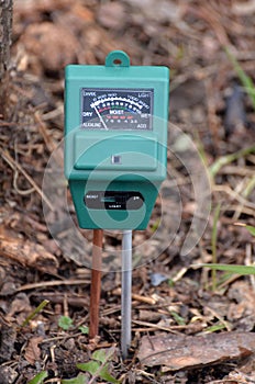 PH-meter in the garden.