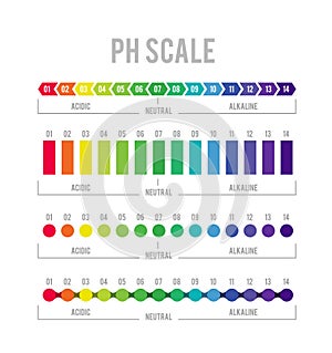 PH meter for measuring acid alkaline balance. Vector infographics in the circle form with pH scale