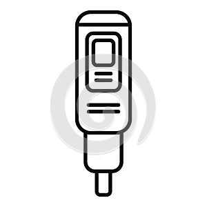 Ph meter probe icon outline vector. Soil test kit