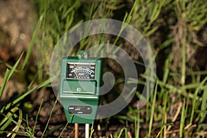 Ph meter, wet and luminosity sensor modern gardening and farming concept