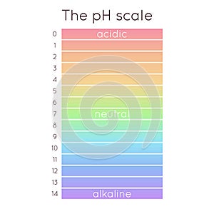 PH scale diagram. Vector rainbow illustration