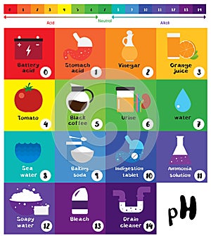 The pH scale Universal Indicator pH Color Chart diagram