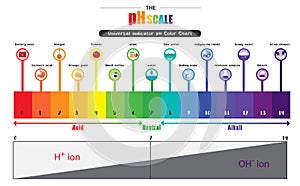 The pH scale Universal Indicator pH Color Chart diagram