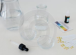 pH Test of Drinking Water Using Color Indicator to Assess Water Quality photo