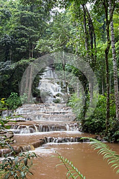 Pha Charoen Waterfall,a lovely 97-level stair-stepping waterfall in Namtok Pha Charoen National Park,Phop Phra District,Tak Provin